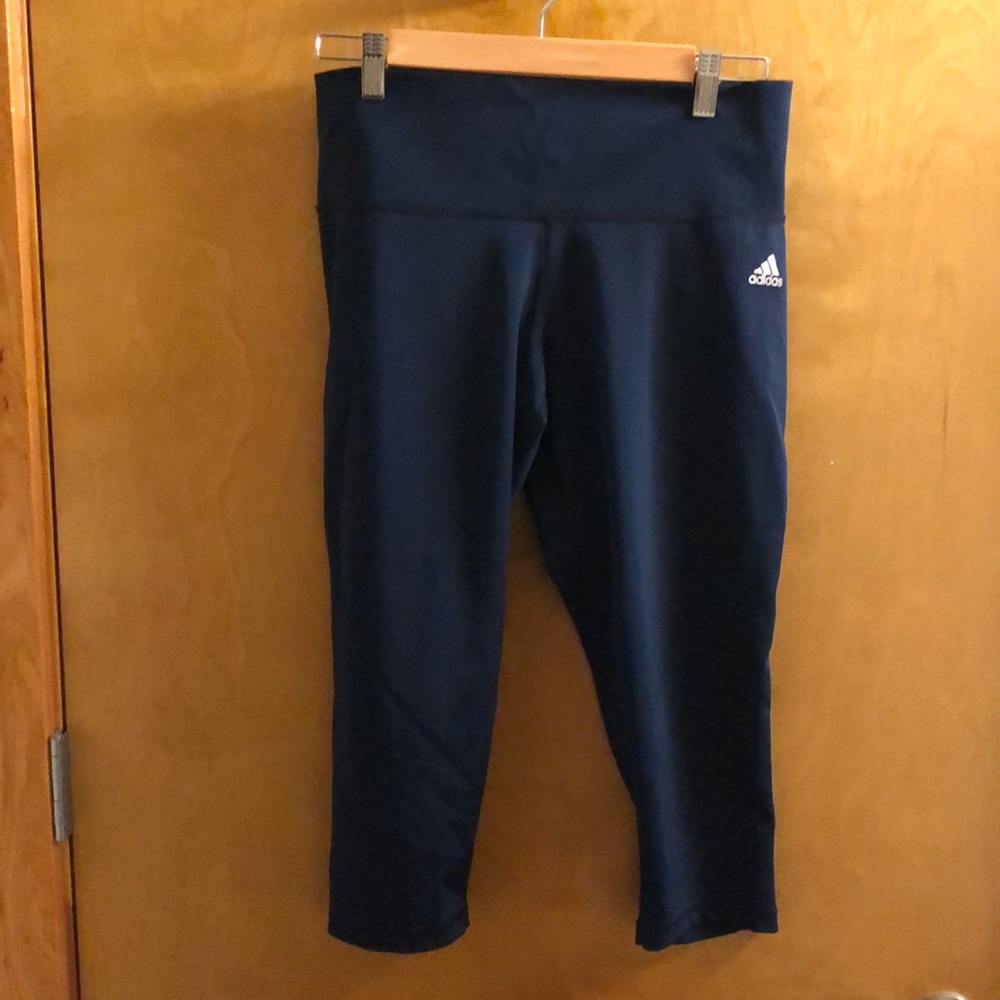 adidas navy blue cropped leggings